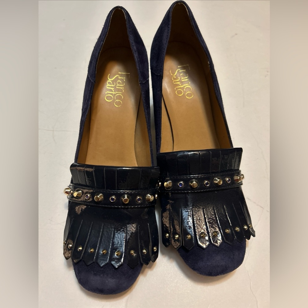 Franco Sarto Navy Blue Suede Pumps Size 8